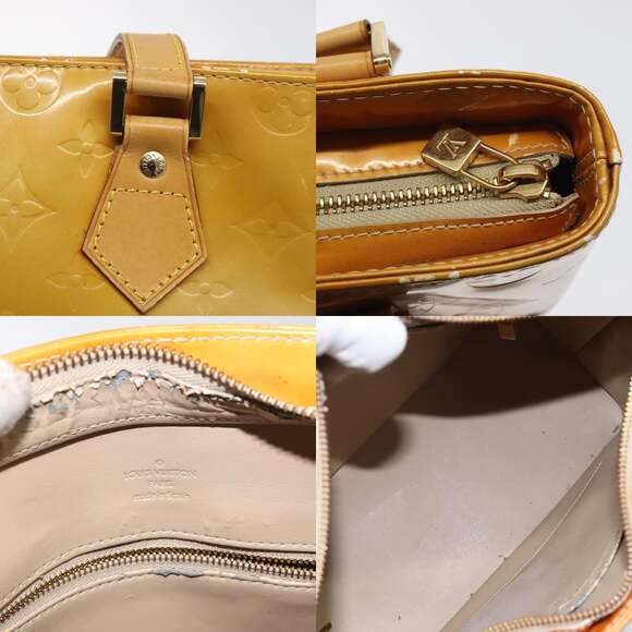 LOUIS VUITTON Monogram Vernis Houston Hand Bag Beige M91004 - Picture 11 of 13